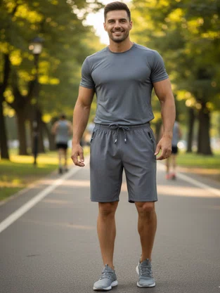 Bermuda Masculina Adulto Spandex A805 Stile Cinza