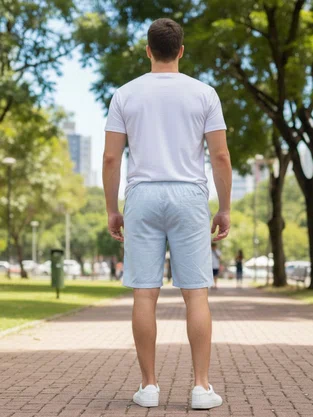 Bermuda Masculina Casual Color 3524011 Ogochi Azul Claro
