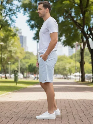 Bermuda Masculina Casual Color 3524011 Ogochi Azul Claro