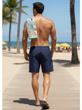 Bermuda Masculina De Tactel Bolsos Com Zíper 560825 Mormaii Marinho