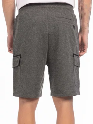 Bermuda Masculino Adulto Moletom Cargo 17.05.0313 Gangster Cinza