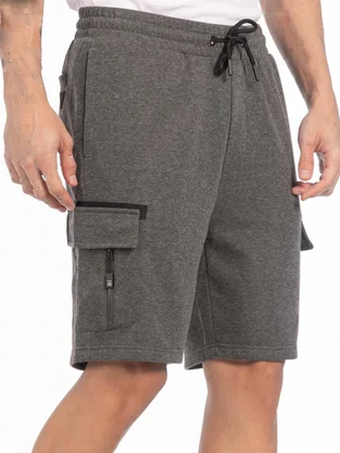 Bermuda Masculino Adulto Moletom Cargo 17.05.0313 Gangster Cinza