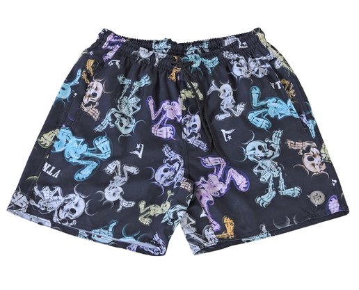 Bermuda Tactel Juvenil Masculino Estampa Esqueleto 31574 Vanton Preto Bermuda Tactel Juvenil Masculino Estampa Esqueleto 31574 Vanton Preto