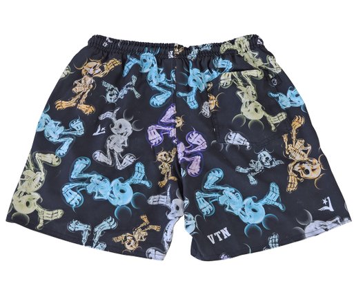 Bermuda Tactel Juvenil Masculino Estampa Esqueleto 31574 Vanton Preto