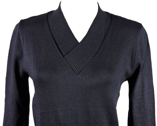 Blusa Feminina Adulto Manga Longa Decote V Lisa Logan Preto