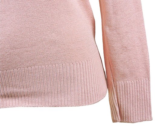 Blusa Feminina Adulto Manga Longa Decote V Lisa Logan Rosa