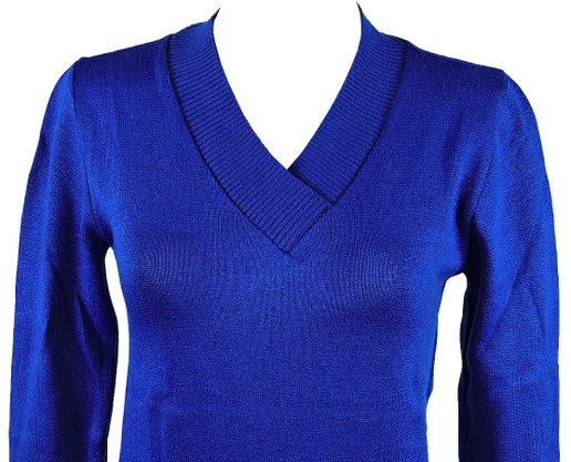 Blusa Feminina Adulto Manga Longa Decote V Lisa Logan Royal