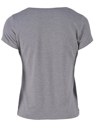 Blusa Baby Look Feminina Adulta Com Detalhe Blessed 7030 Paty Gloss Mescla