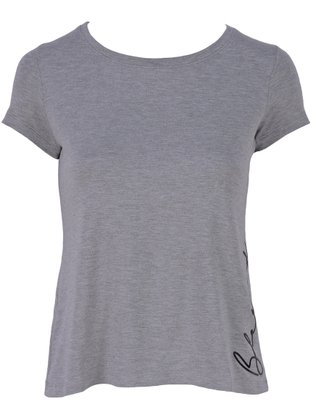Blusa Baby Look Feminina Adulta Com Detalhe Blessed 7030 Paty Gloss Mescla