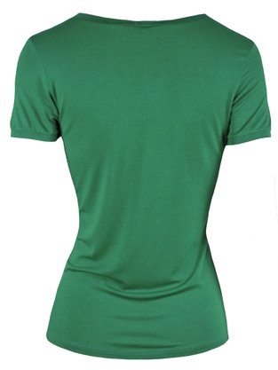Blusa Baby Look Feminina Adulto Manga Curta V0013 Vila Flor Verde