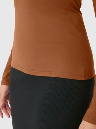 Blusa  Basica Manga Longa Feminina 1000078695 Malwee Marrom