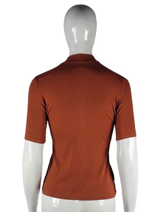 Blusa Canelada Lisa Feminina Adulto 1000085001 Malwee Marrom