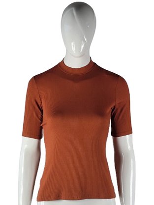 Blusa Canelada Lisa Feminina Adulto 1000085001 Malwee Marrom