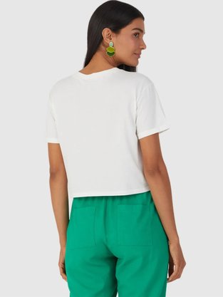 Blusa Cropped Básica Feminina Adulto 1000116033 Malwee Off White