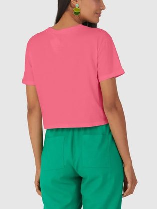 Blusa Cropped Básica Feminina Adulto 1000116033 Malwee Rosa