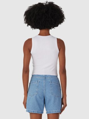 Blusa Cropped Canelada Feminino Adulto 1000113554 Malwee Branco
