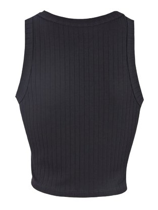 Blusa Cropped Canelada Feminino Adulto 1000113554 Malwee Preto
