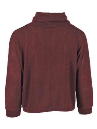 Blusa Cropped Feminino Adulto Manga 3/4 5483 Paty Gloss Bordô