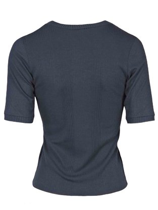 Blusa Em Malha Canelada Feminino Adulto 1.703399 Lecimar Preto