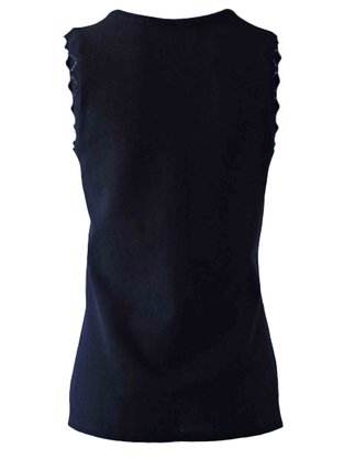 Blusa Em Malha Crochê Feminina Adulto Sem Manga 1.703402 Lecimar Preto