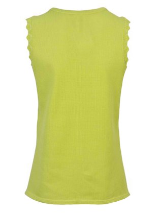 Blusa Em Malha Crochê Feminina Adulto Sem Manga 1.703402 Lecimar Verde