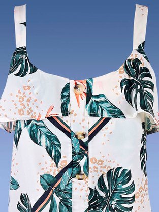 Blusa Feminina Adulto Alça Estampa Folhagem 1000074960 Malwee Creme