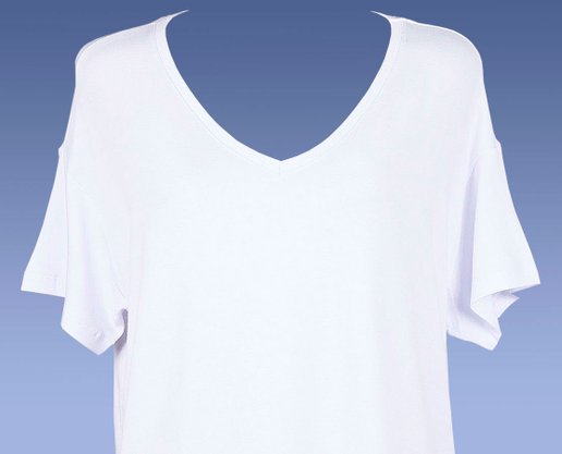 Blusa Feminina Adulto Manga Curta Casual Gola V 4E53 Hering Branco