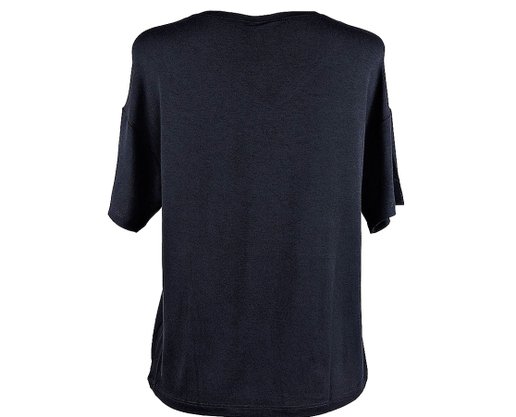 Blusa Feminina Adulto Manga Curta Casual Gola V 4E53 Hering Preto