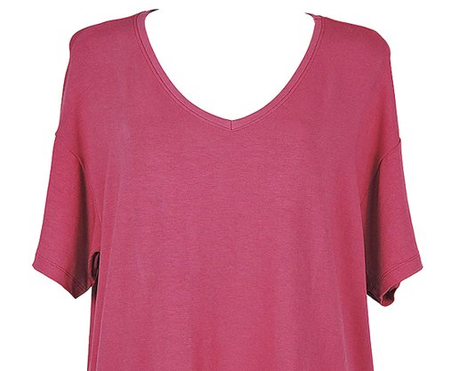 Blusa Feminina Adulto Manga Curta Casual Gola V 4E53 Hering Roxo