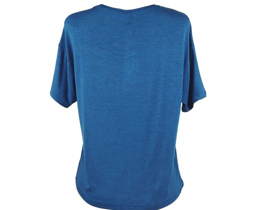 Blusa Feminina Adulto Manga Curta Casual Lisa 4E52 Hering Azul Escuro