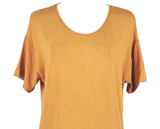 Blusa Feminina Adulto Manga Curta Casual Lisa 4E52 Hering Caramelo
