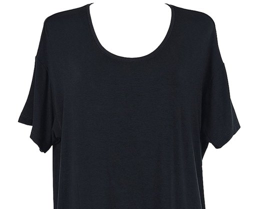 Blusa Feminina Adulto Manga Curta Casual Lisa 4E52 Hering Preto