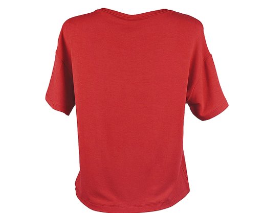 Blusa Feminina Adulto Manga Curta Casual Lisa 4E52 Hering Vermelho