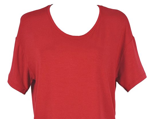 Blusa Feminina Adulto Manga Curta Casual Lisa 4E52 Hering Vermelho