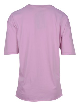 Blusa Feminina Adulto Manga Curta Com Estampa 123222007 Over Rosa