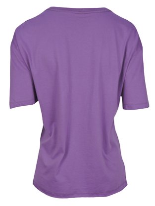 Blusa Feminina Adulto Manga Curta Com Estampa 123222007 Over Roxo