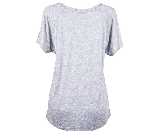 Blusa Feminina Adulto Manga Curta Decote V Básica 4DYX Hering Cinza