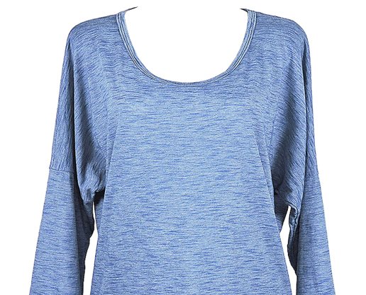 Blusa Feminina Adulto Manga Longa Casual Gola U Lisa 4E4Y Hering Azul