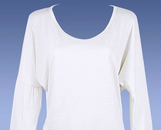 Blusa Feminina Adulto Manga Longa Casua Gola U Lisa 4E4Y Hering Creme