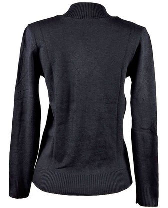 Blusa Feminina Adulto Manga Longa Decote V Lisa Logan Preto