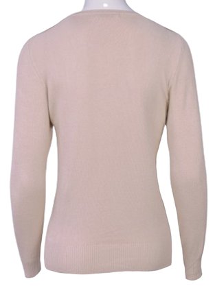 Blusa Feminina Adulto Manga Longa Linha Detalhe Strass e Pérola C&V Collection 1655 Bege