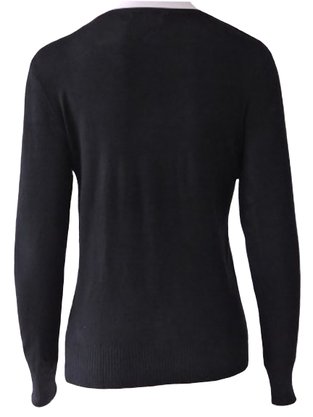 Blusa Feminina Adulto Manga Longa Linha Detalhe Strass e Pérola C&V Collection 1655 Preto