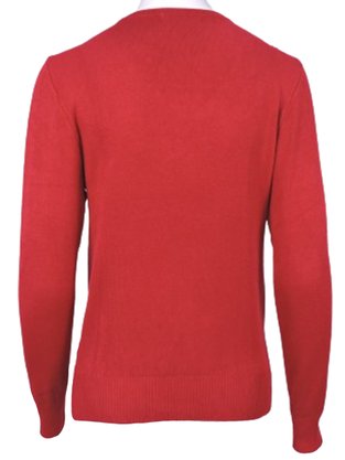 Blusa Feminina Adulto Manga Longa Linha Detalhe Strass e Pérola C&V Collection 1655 Vermelho