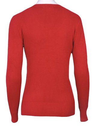 Blusa Feminina Adulto Manga Longa Linha Lisa C&V Collection 1660 Vermelho