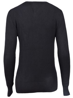 Blusa Feminina Adulto Manga Longa Linha Lisa Com Botão C&V Collection 1662 Preto
