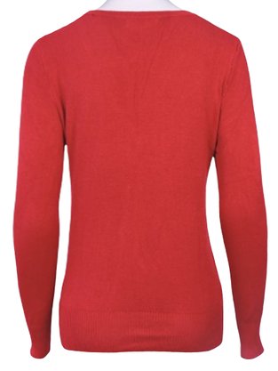Blusa Feminina Adulto Manga Longa Linha Lisa Com Botão C&V Collection 1662 Vermelho