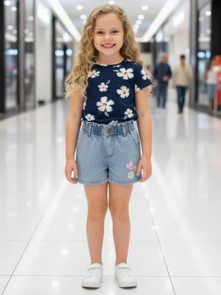 Blusa Feminina Infantil 4/8 1000069712 Malwee Marinho