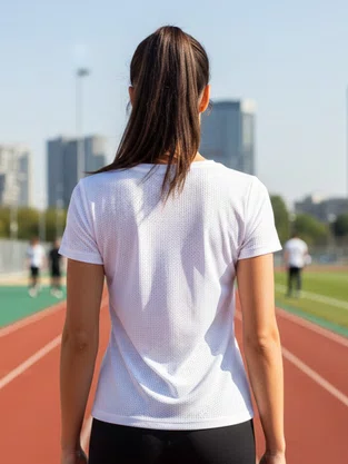 Blusa Manga Curta Aero Dry Feminina 70332 Estilo Do Corpo Branco