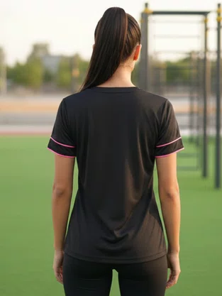 Blusa Manga Curta Aero Dry Feminina 70332 Estilo Do Corpo Preto