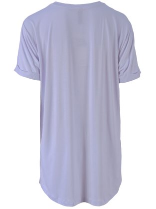 Blusa Manga Curta Feminina Adulto Over 8814 Paty Gloss Branco